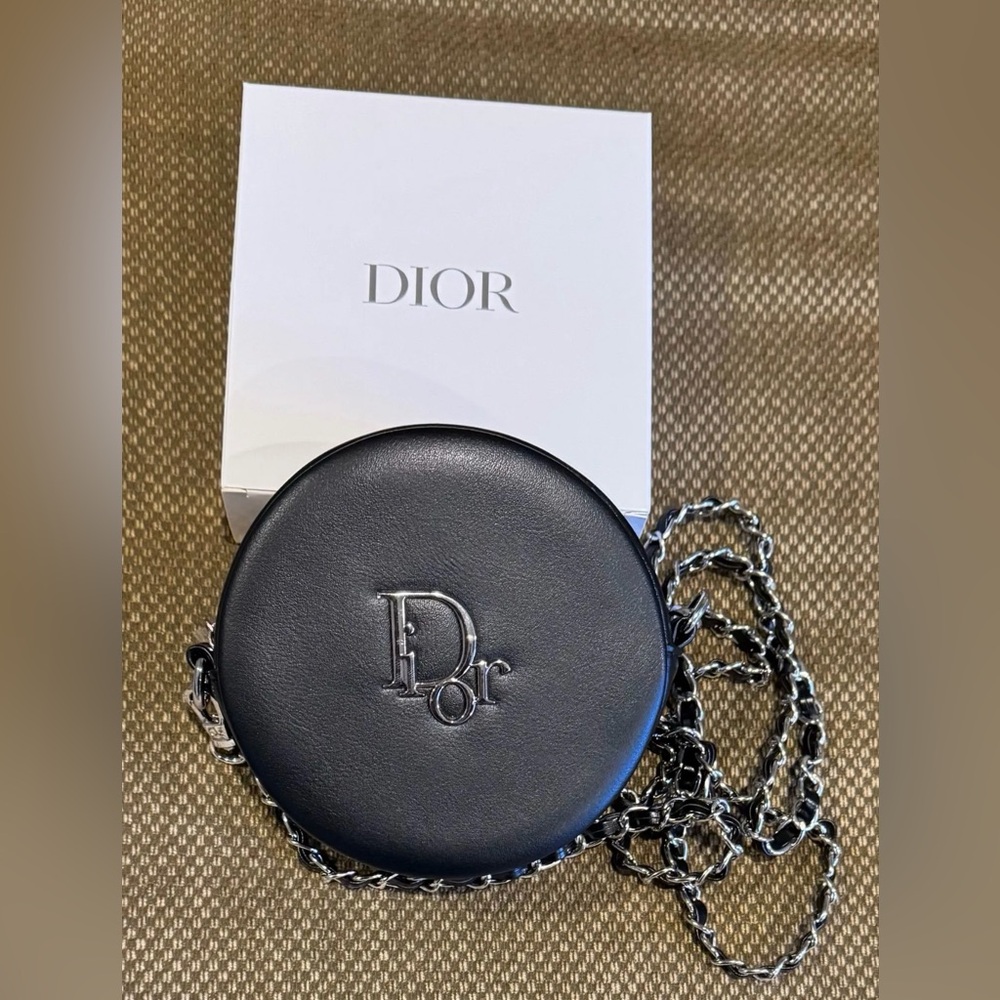 Dior Black Round Leather Crossbody Bag